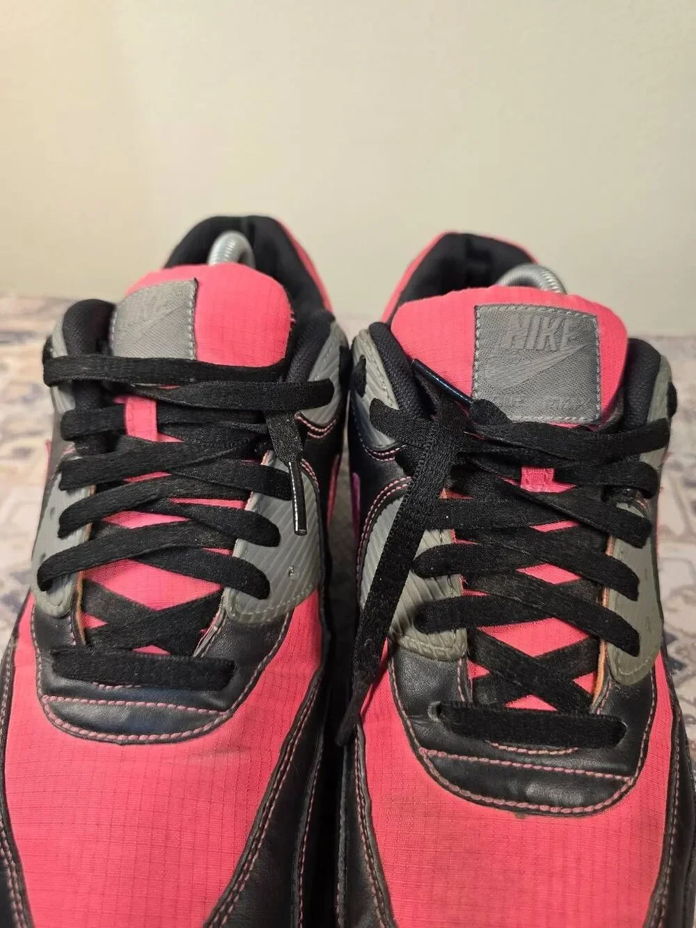 Nike Air Max 90 Nike ID Custom Black Pink 2012 Rare Men's Running Shoes Size 11
